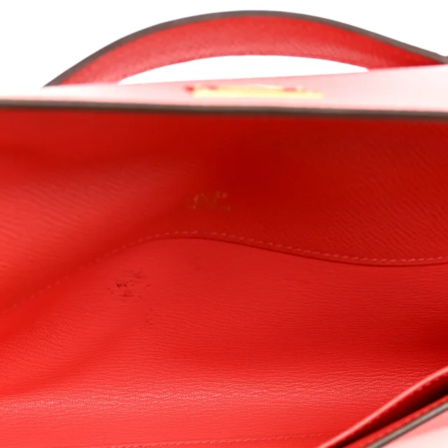 Hermès Epsom Kelly Cut Clutch Pochette Rose Jaipur in Pink Epsom leather from FASHIONPHILE, photo 5 of 11