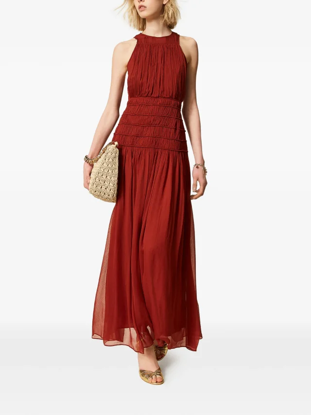 TWINSET long crépon sleeveless dress, photo 2 of 2 from FARFETCH