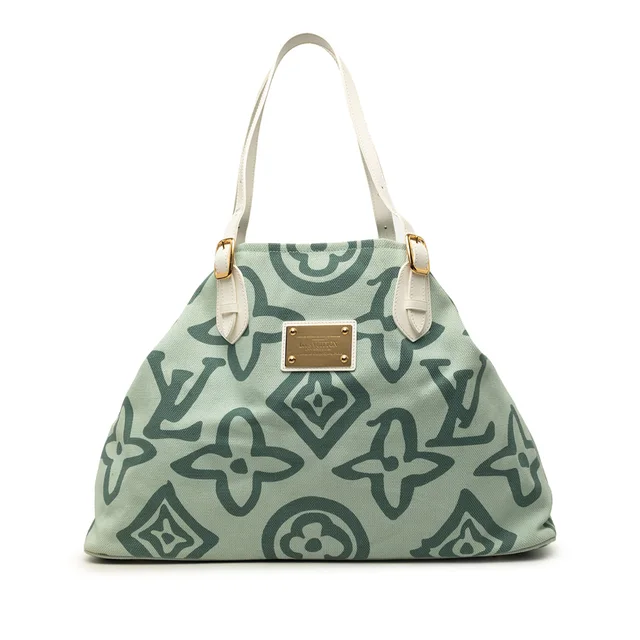 Green Louis Vuitton Monogram Tahitienne Cabas GM Tote Bag in Green Canvas from Designer Revival