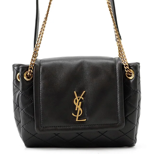Saint Laurent Nolita Quilted Shoulder Bag Black672738 Lambskin Size Mini in Lambskin from GALLERY RARE
