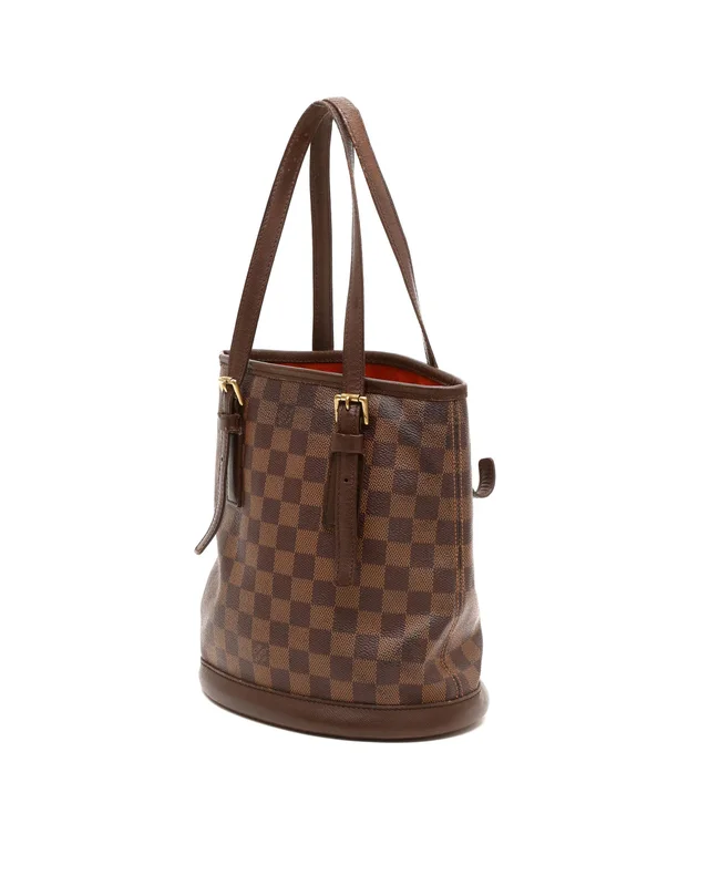 Louis Vuitton Damier Ebene Marais Bucket Bag in Brown Canvas from A Retro Tale, photo 3 of 10