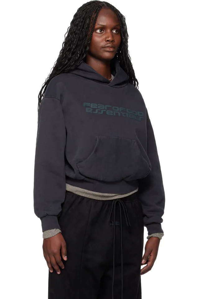 Fear of God ESSENTIALS Gray Holiday Classic Hoodie, photo 2 of 5 from SSENSE