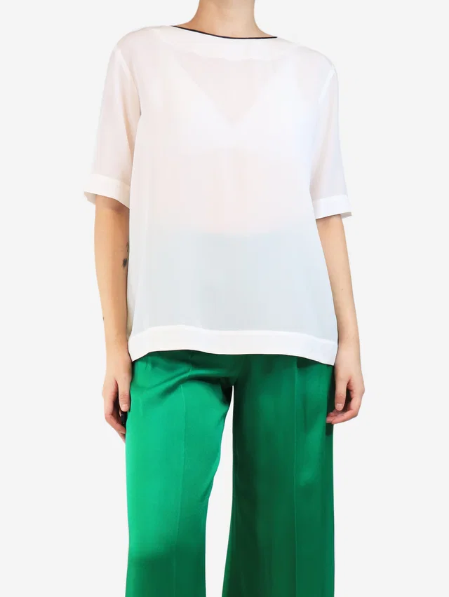 Etro White silk blouse - size UK 12 in White Silk from Sign of the Times