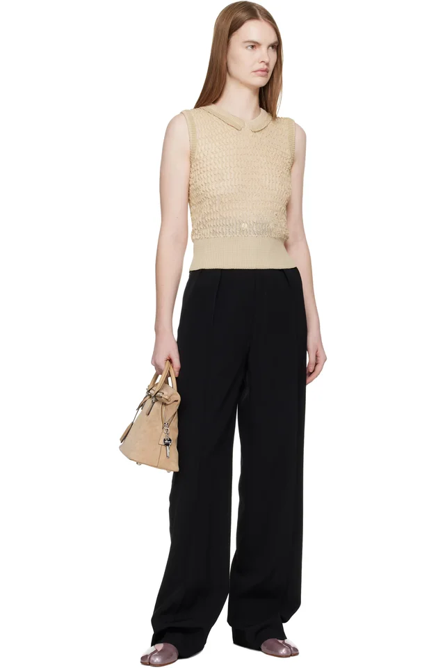 Maison Margiela Pink & Beige Scalloped Vest, photo 4 of 4 from SSENSE