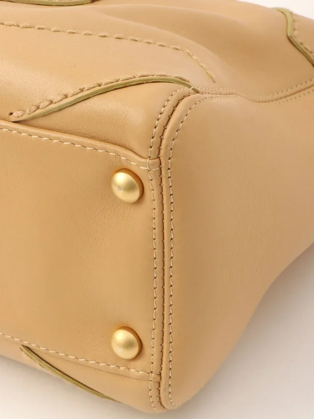 Chanel Around 2004 CC logo stitch handbag Beige from VINTAGE QOO TOKYO, photo 8 of 14