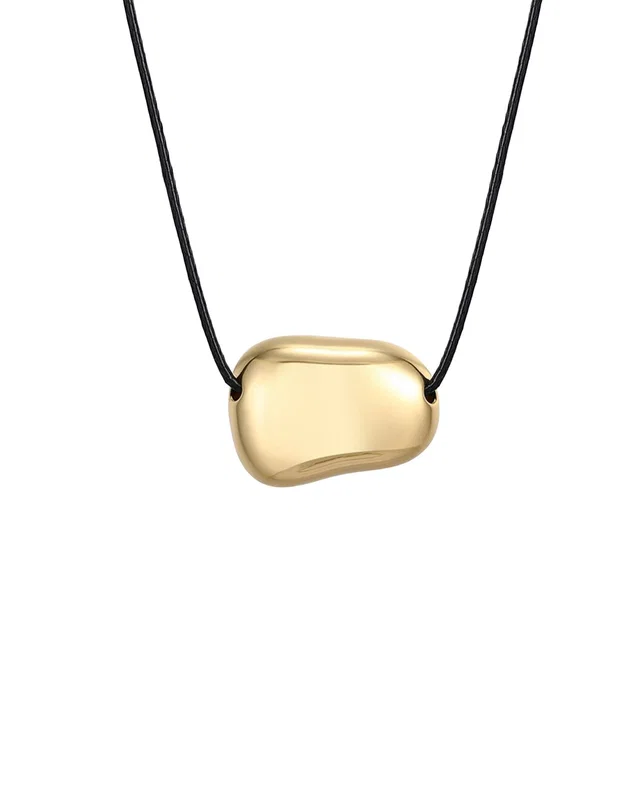 ADORNIA 18K Plated Sliding Pebble on a Chord Necklace, image 1 of 1 from Rue La La