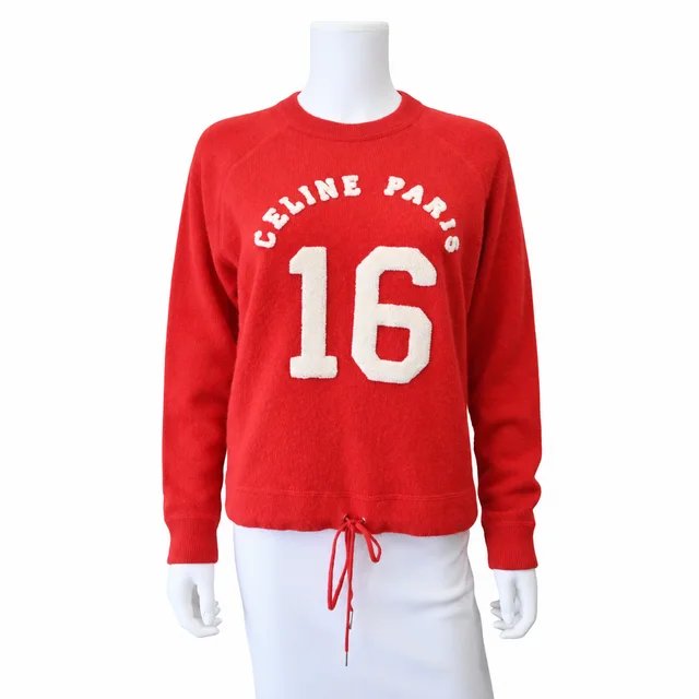 Celine Red Wool-Cashmere Knit Sweater in Red Cashmere from Clotheshorse Anonymous