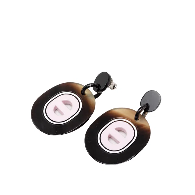 Black Hermès Buffalo Horn Lacquered and Palladium Plated Fidelio Village Drop Bullet Back… in Black from Designer Revival