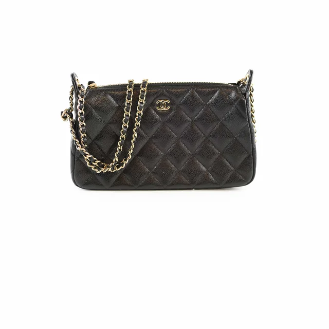 Chanel Zip Clutch on Chain Caviar Black (2025) in Black Caviar leather from The Purse Affair