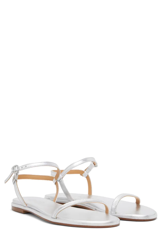 Aeyde Silver Nettie Leather Sandals, photo 4 of 4 from SSENSE