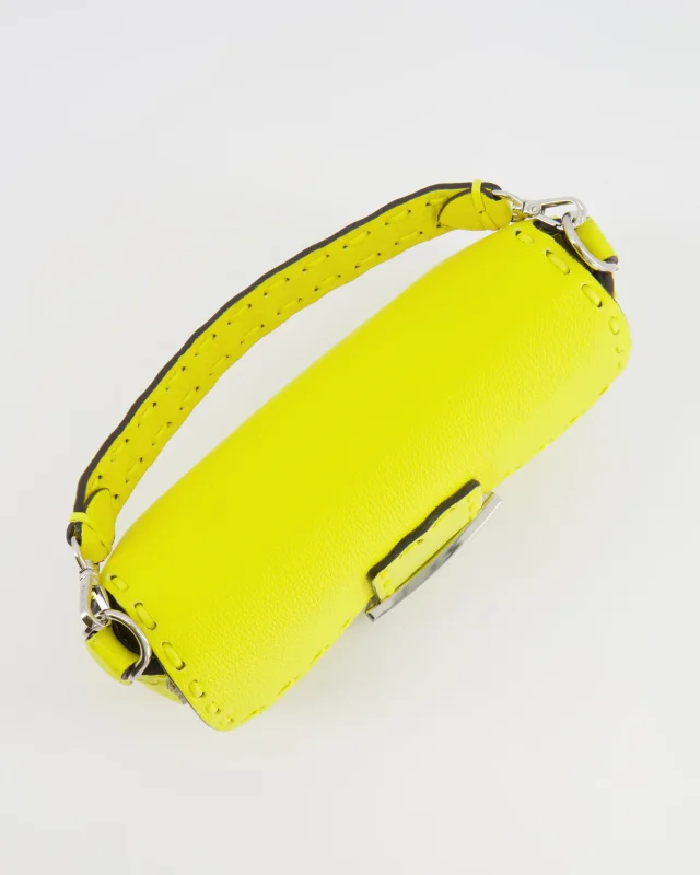 Fendi Yellow Leather Mini Baguette Bag in Yellow Leather from Sellier, photo 15 of 19