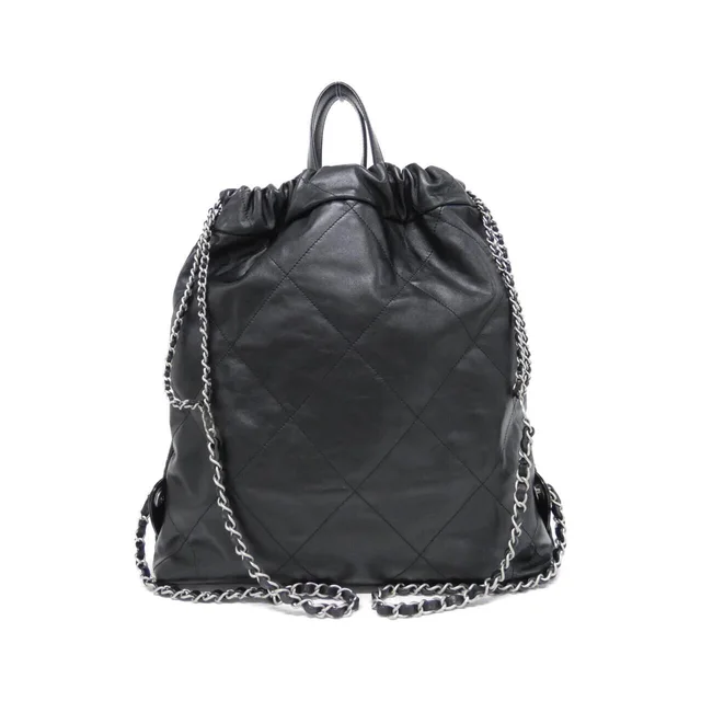 CHANEL 22 line AS3313 rucksack in BLACK / SILVER metal fittings calf from KOMEHYO, photo 2 of 7