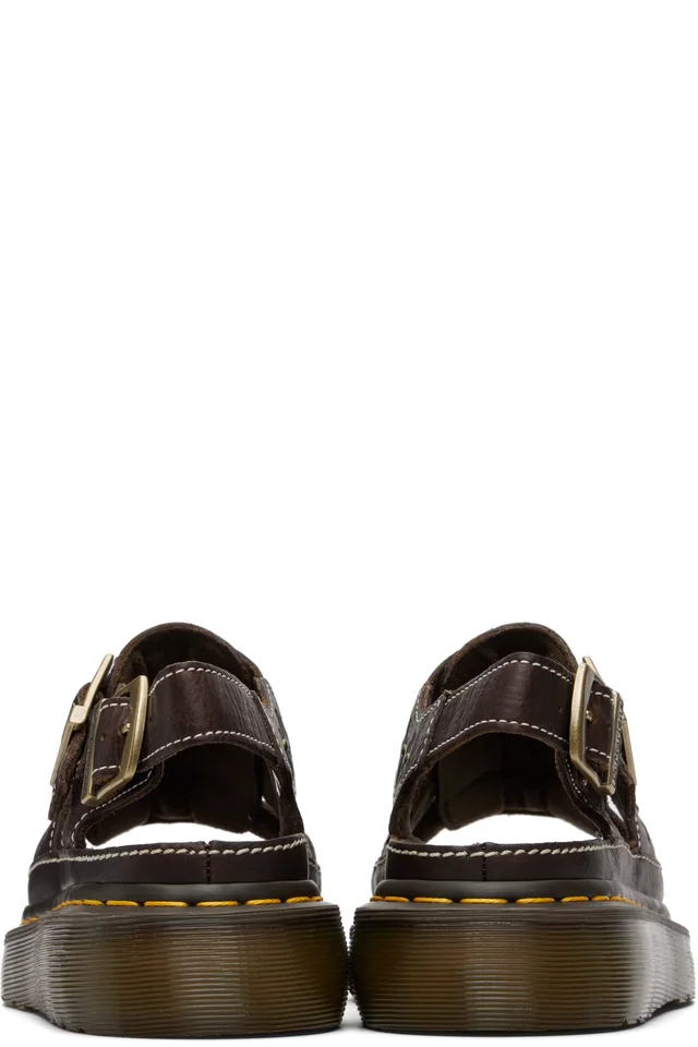 Dr. Martens Brown Wrenlie Grizzly Fisherman Platform Sandals, photo 2 of 5 from SSENSE
