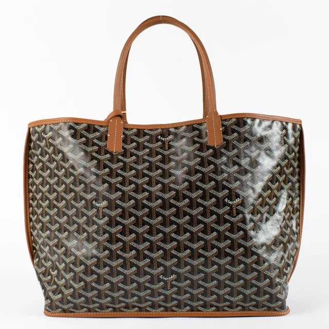 Goyard Black/Tan Goyardine Canvas Small Anjou Tote in Black Canvas from Labellov