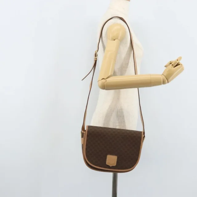 Celine Vintage Macadam Canvas And Leather Brown Bag in Brown Canvas from HEWI, photo 13 of 23