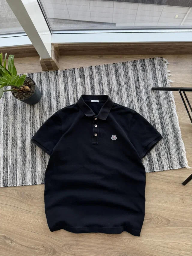 Moncler Maglia Polo Classic Black Polo T-Shirt Size M Men in black from Grailed