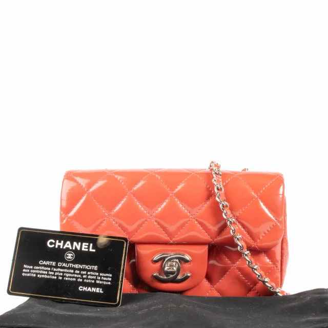 Chanel Red Patent Extra Mini Classic Flap Bag in Red Patent leather from Labellov, photo 2 of 9