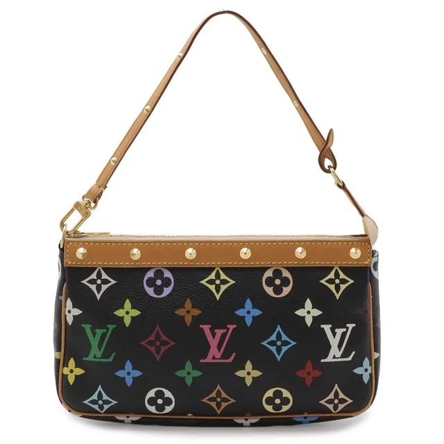 Louis Vuitton Monogram Multicolor Pochette Pouch Case Noir Black in Black Coated canvas from The Reluxe