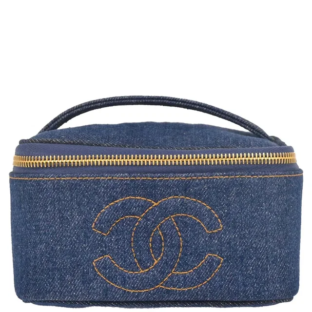 Chanel 1996-1997 Blue Denim Vanity Handbag in Blue Denim from AMORE Vintage Tokyo