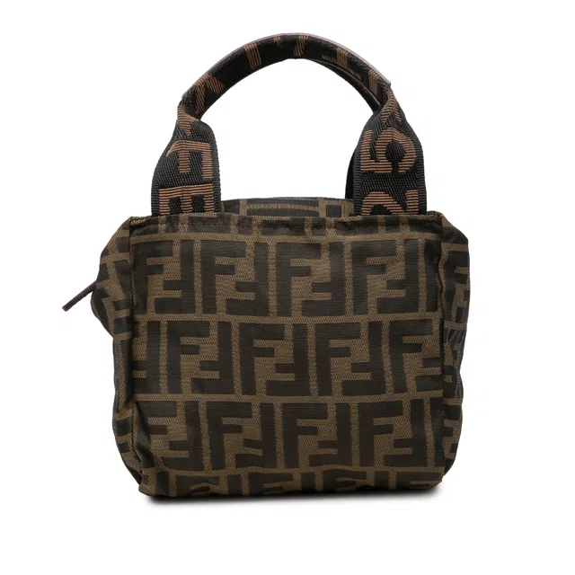 Brown Fendi Mini Zucca Canvas Handbag in Brown Canvas from Designer Revival