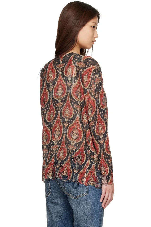 R13 Multicolor Printed Boyfriend Cardigan, photo 3 of 4 from SSENSE