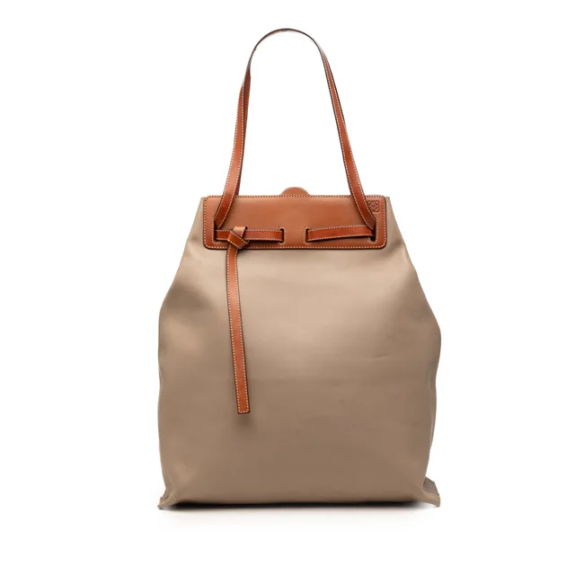 Brown LOEWE Calfskin Lazo Tote in Brown Calfskin from Designer Revival
