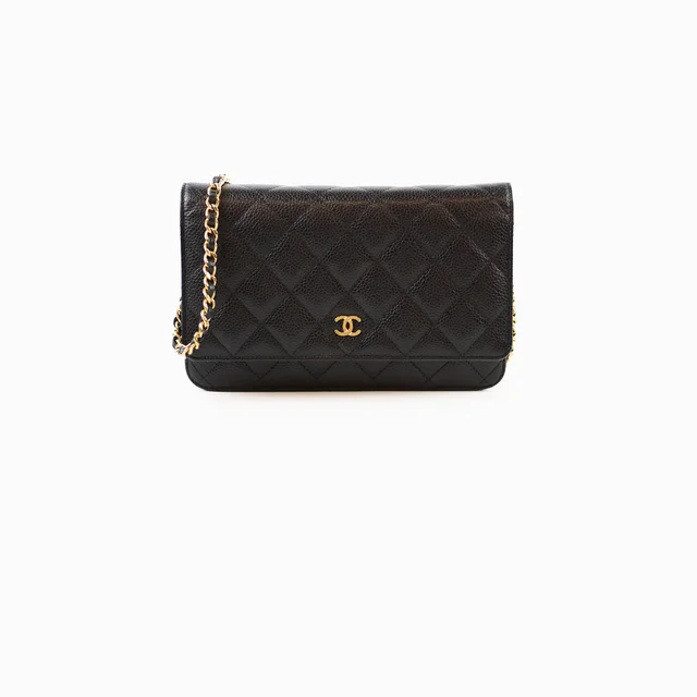 Chanel Wallet on Chain Caviar Black GHW (microchip) in Black Caviar leather from The Purse Affair