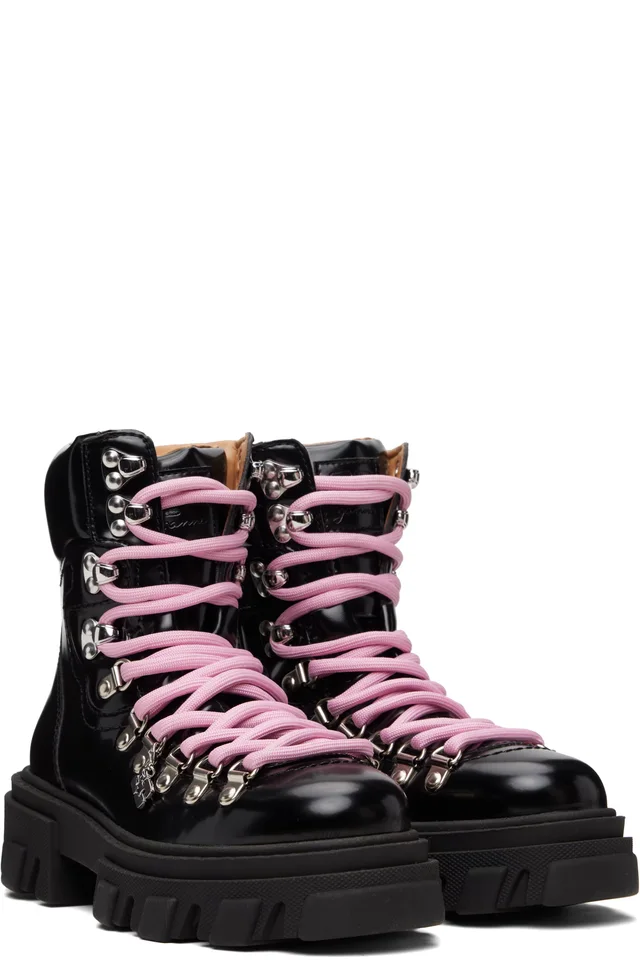 GANNI Black Cleated Mountain Ankle Boot, photo 4 of 5 from SSENSE