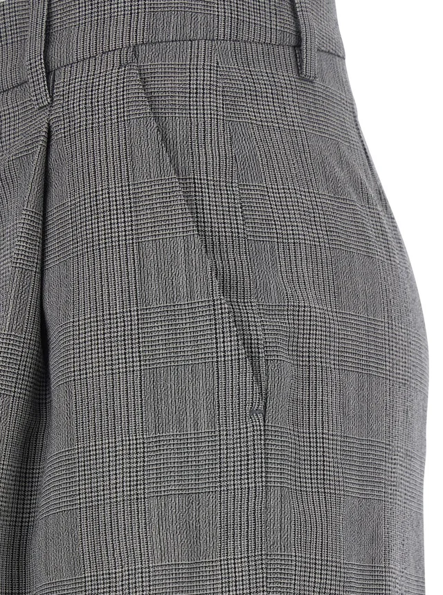 Golden goose Grey Wide Leg Trousers with All-Over Prince of Wales Print in Wool for Women in Grey 100% Virgin Wool, photo 6 of 6 from Gaudenzi Boutique
