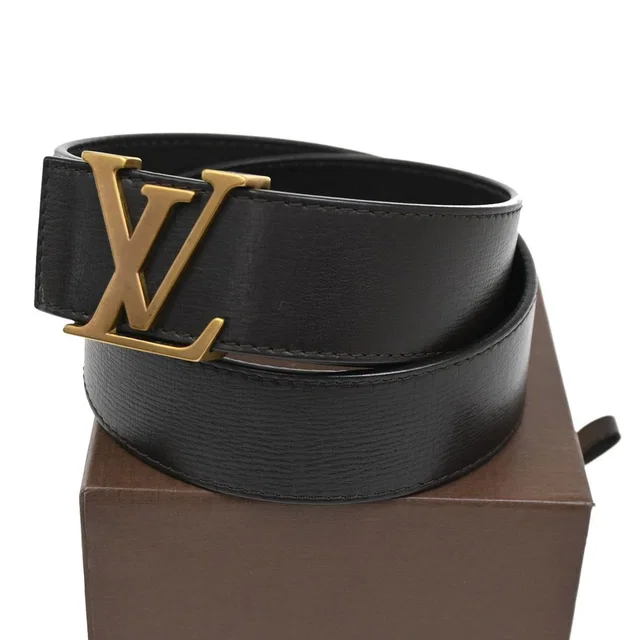 Belt Ceinture LV Initial 80 Brown Gold Leather in Brown Leather from The Reluxe