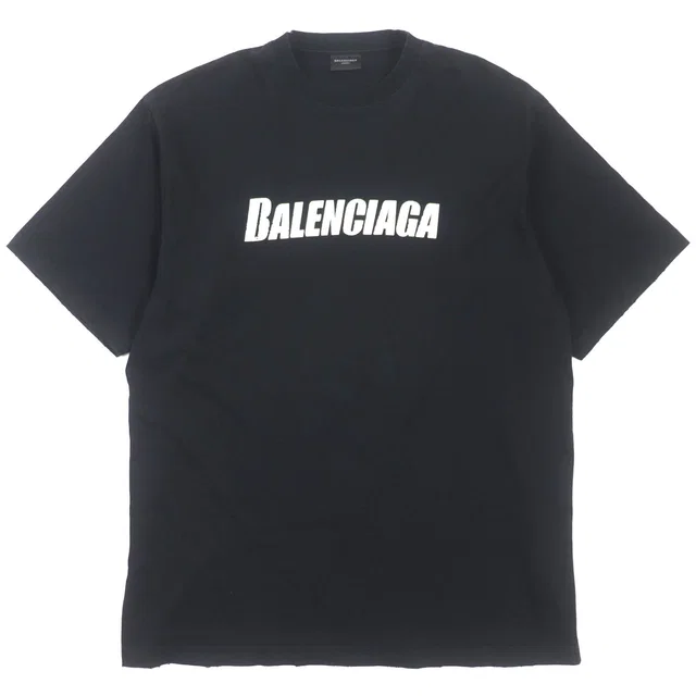 Balenciaga Logo Print Oversized T-shirt Black XXS in Black from LuxUness