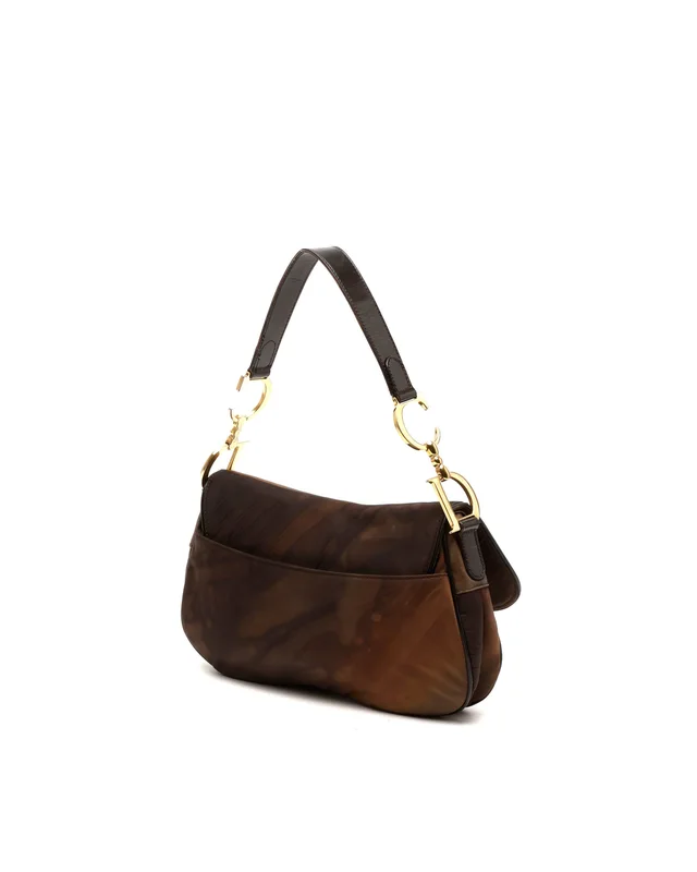 Dior Printed Nylon Double Saddle Bag in Multicolor Nylon from A Retro Tale, photo 3 of 10