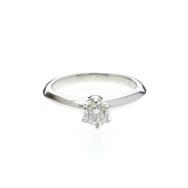 Tiffany & Co. Solitaire Diamond Ring Platinum Fashion Diamond Band Ring Silver in Silver Platinum from Elady