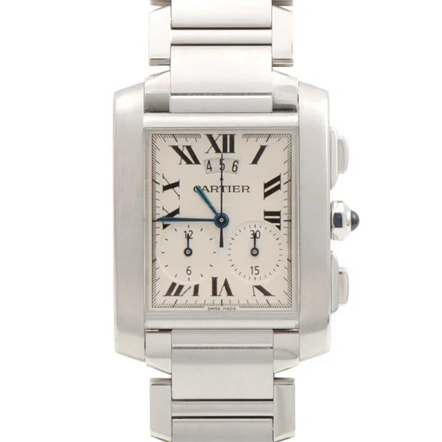 Cartier Tank Française Chronoreflex W51024Q3 Quartz White in White from VINTAGE QOO TOKYO