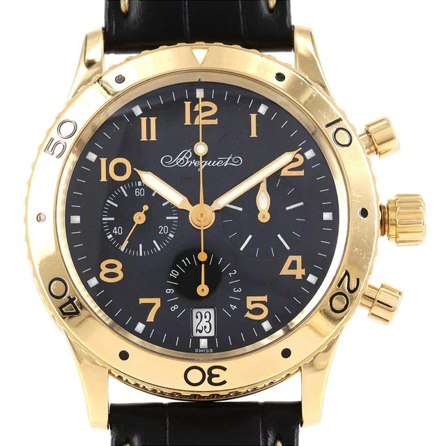 Breguet Type XX Transatlantique Yellow Gold Automatic in Yellow Crocodile from LuxUness