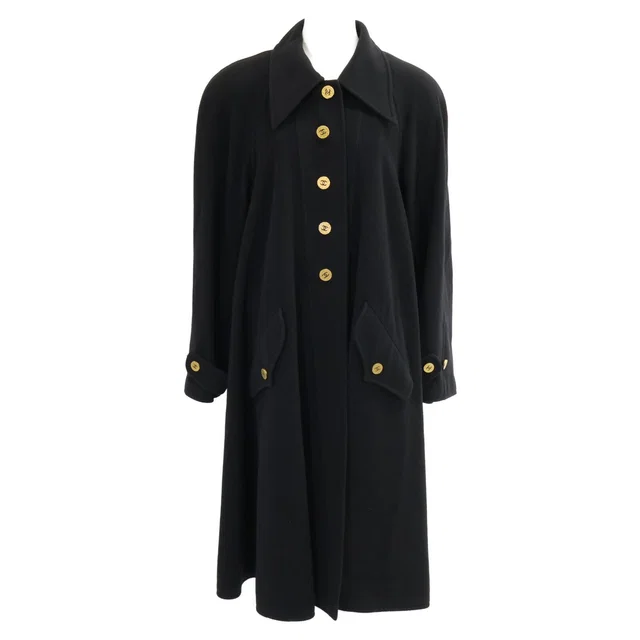 Chanel 94A CC Logo Button Cashmere Long 38 in Cashmere from The Reluxe