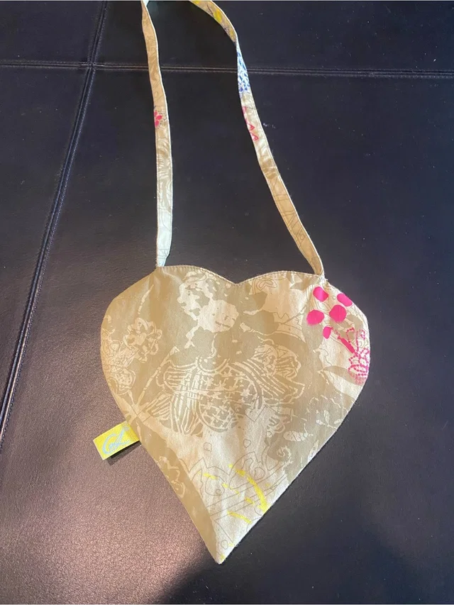 Christian Lacroix Girl Cotton Heart Shaped Purse in gold|pink from Poshmark