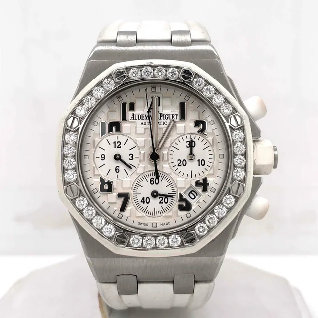 Audemars Piguet Royal Oak Offshore Chronograph Diamond Silver Dial Mens Watch 26048SK.ZZ.D010CA.01 in silver|gray|white from Jomashop.com