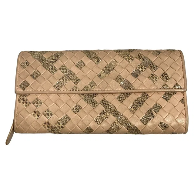Bottega Veneta Intrecciato Python Long Wallet in Python from LuxUness