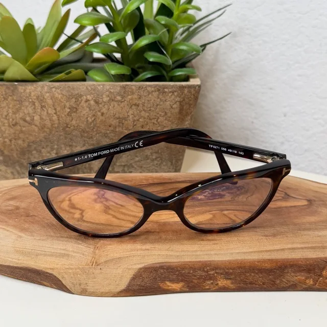 Tom Ford Eyeglasses Tortoise Tf5271 Cat Eye Dark Havana Academic 49mm For Frames in brown|red from Poshmark
