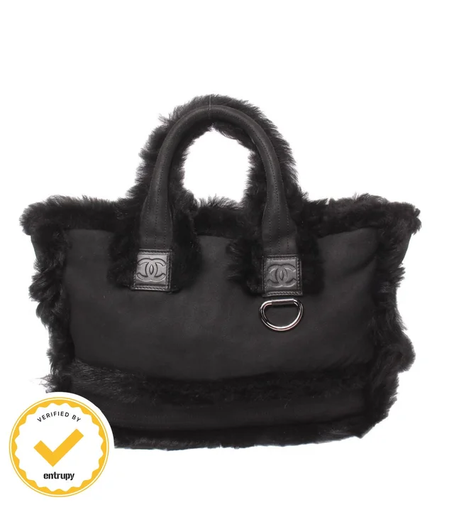 Chanel Tote Bag Silver Shearling in Silver from The Reluxe
