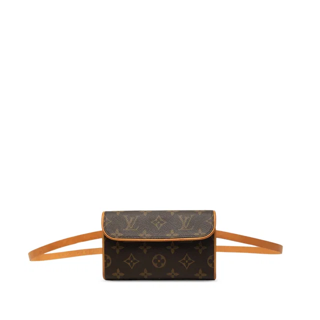 Brown Louis Vuitton Monogram Pochette Florentine Belt Bag in Brown Coated canvas from Designer Revival