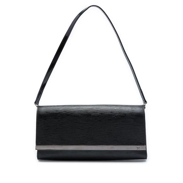 Black Louis Vuitton Electric Epi Sevigne Clutch Shoulder Bag in Black Leather from Designer Revival