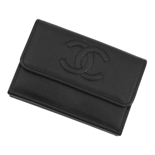 Chanel CC Logo Small Flap Wallet BlackAP4655-B20633-94305 Caviar Leather in Caviar leather from GALLERY RARE