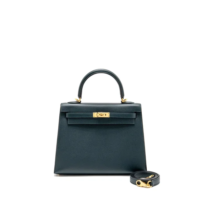 Hermès Kelly 25 Epsom Vert Cypress GHW Stamp C in Green Epsom leather from EMIER