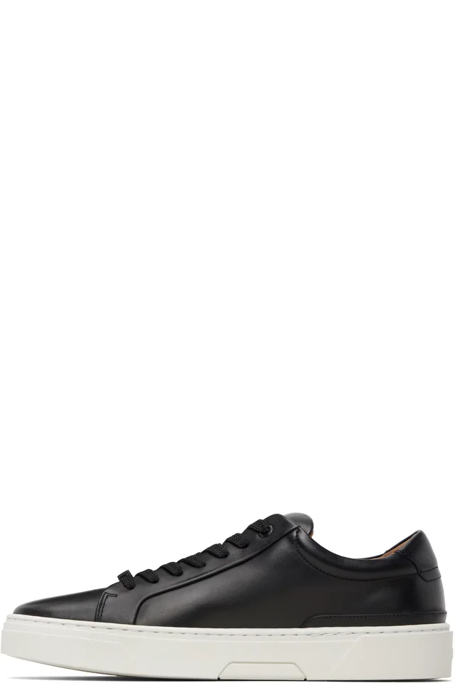 BOSS Black Leather Gary Sneakers, photo 3 of 3 from SSENSE