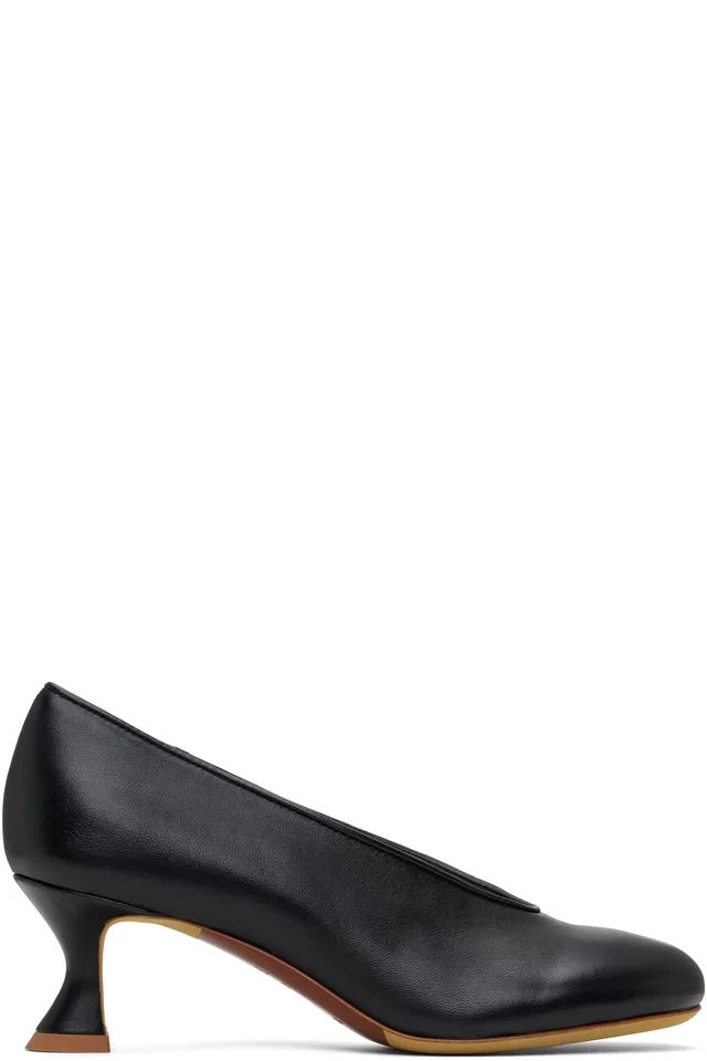 Moschino Black Duck Leather Heels, image 1 of 1 from SSENSE