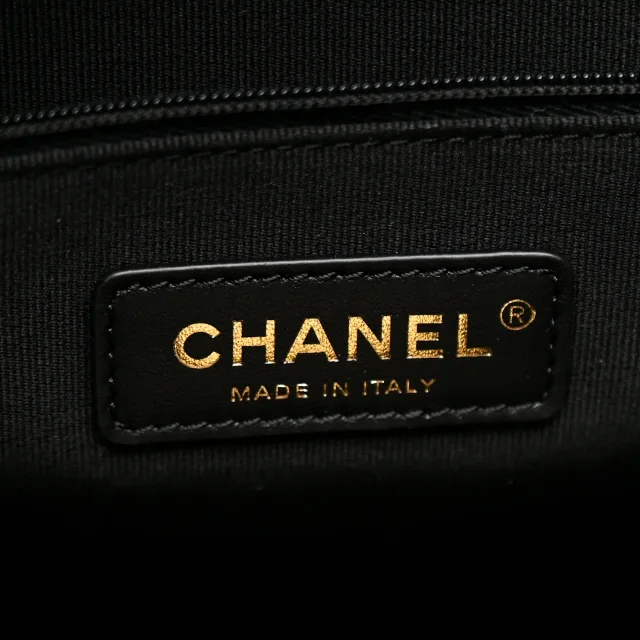 Chanel Stitched Large Shopping Bag Black in Black Calfskin from FASHIONPHILE, photo 7 of 11