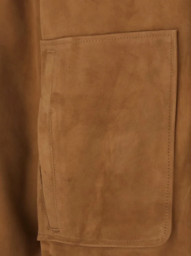 Tonywack Brown Jacket with Classic Collar and Elasticized Waist in Suede for Men in Brown 100% Goat, photo 4 of 5 from Gaudenzi Boutique