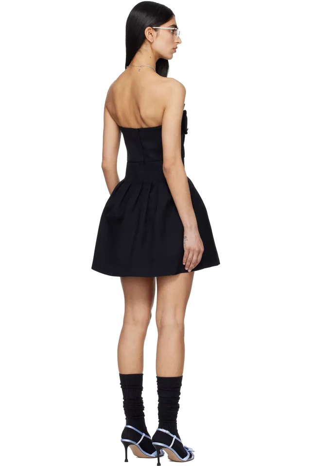 SHUSHU/TONG Navy Double-Layer Bustier Minidress, photo 3 of 3 from SSENSE